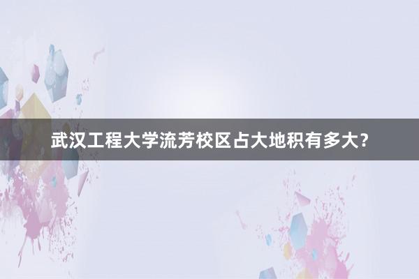 武汉工程大学流芳校区占大地积有多大？