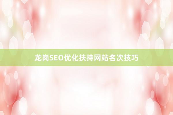 龙岗SEO优化扶持网站名次技巧